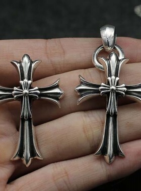 十字架纯银朋克风复古饰品项链