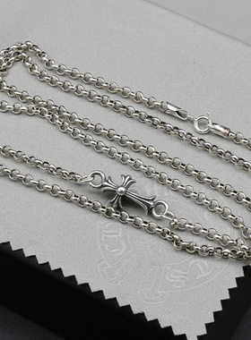 银饰品长款毛衣链十字架吊坠