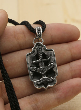 狮子头吊坠哥特风挂件项链银饰品