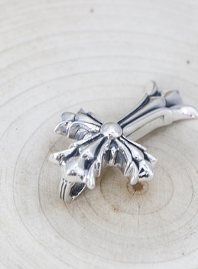 欧美纯银男士饰品长款十字架项链