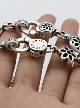 日韩风发型师复古男士纯银手链