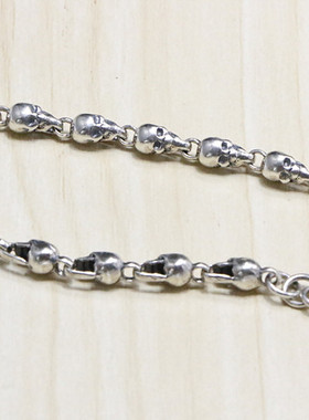 骷髅头纯银朋克风韩版复古细手链