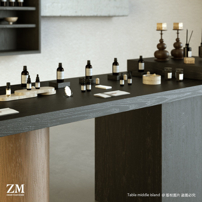 香氛店中岛桌香薰精油调香台蜡烛扩香石流水台木质组合长桌,淘宝优惠券,粉丝福利购,淘宝优惠卷