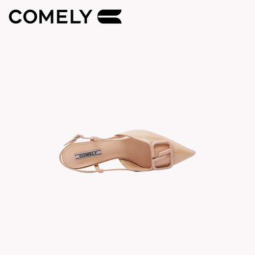 康莉商场同款细跟包头凉鞋女夏季优雅尖头真皮高跟时装凉鞋42122 - 图1