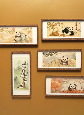 熊猫冰箱贴文创装饰画框磁贴