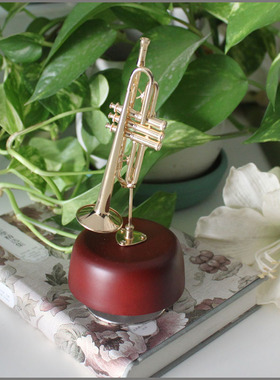 萨克斯模型桌面音乐盒黄铜简约