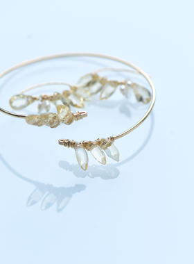 三合一草女黄水晶手镯手链