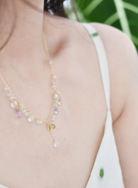 项链流苏水晶仙气设计感