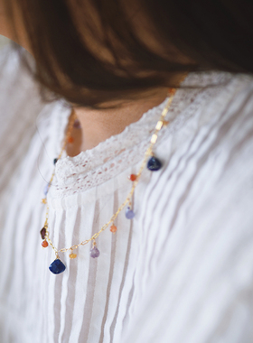 彩宝项链三合一草天然石女