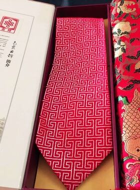 南京云锦礼品红色围巾现货