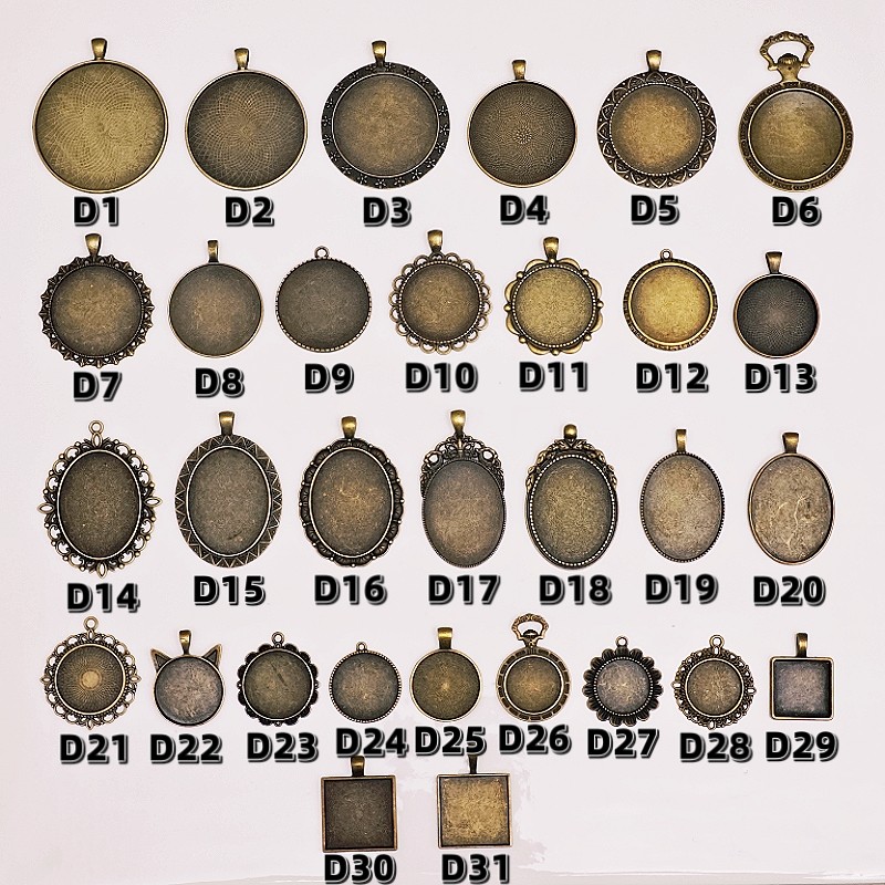 复古配件diy手工饰品滴胶材料配件吊坠圆形方形椭圆时光宝石底托,淘宝优惠券,粉丝福利购,淘宝优惠卷