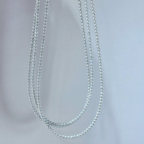 【浅小屋】雾凇。3~3.5mm近圆真多麻色银灰淡水AKOYA珍珠项链多层 - 图0