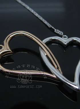 心连心来图定做925纯银镀白金镀玫瑰金八字链