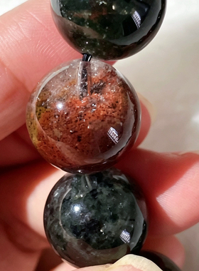 15.5mm+四季幽灵千层幽灵天然水晶手工手串 一珠一景  一物一拍
