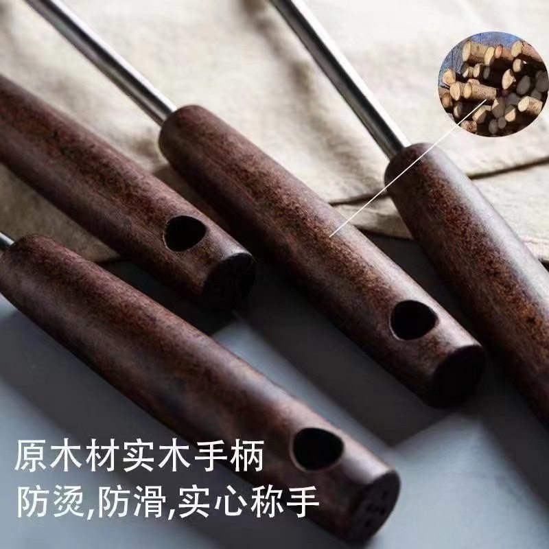 201不锈钢铲子家用厨房炒加厚铁煎铲木手柄