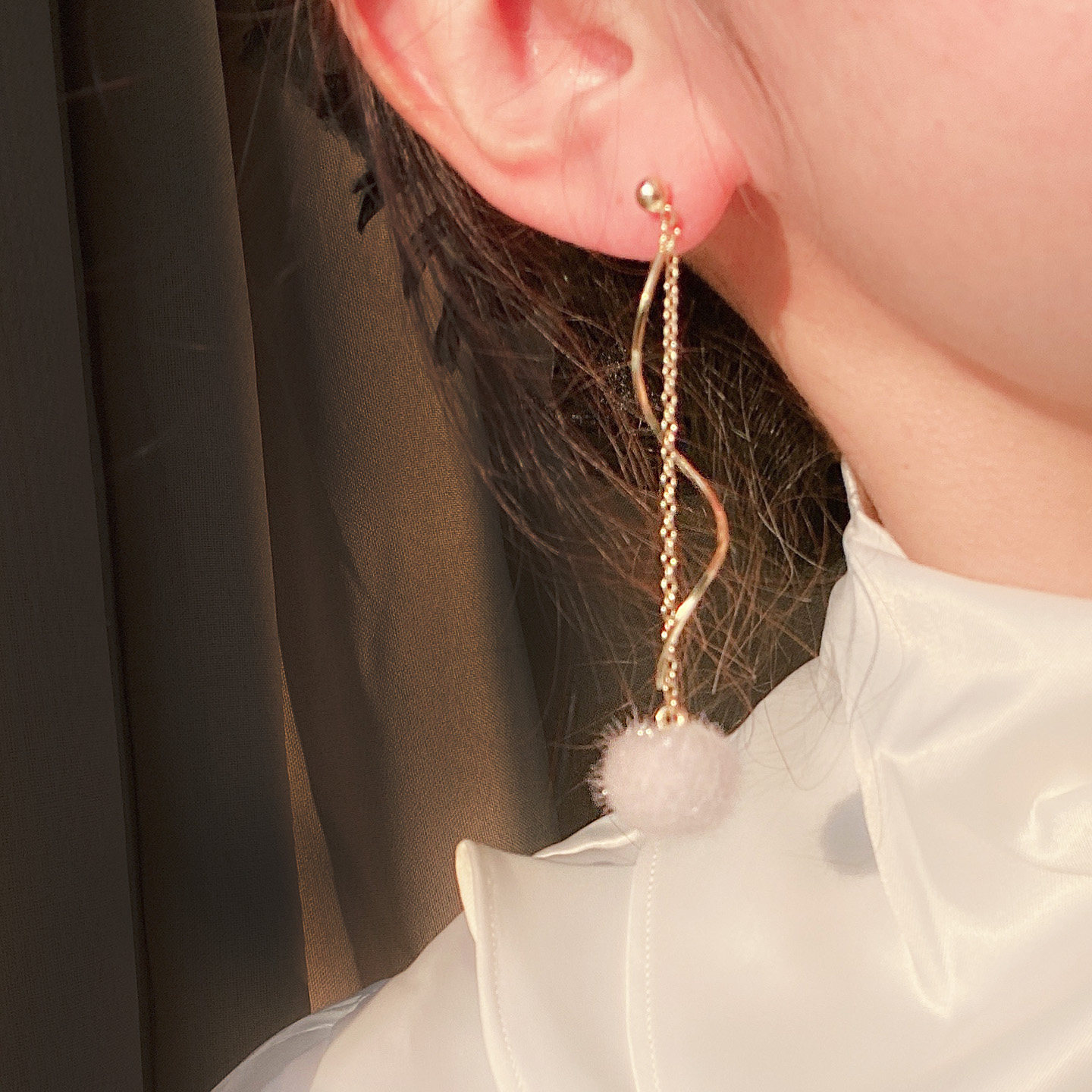 原创 冬季毛毛球925纯银针耳环长款显脸瘦女耳环无耳洞蚊香盘耳夹,淘宝优惠券,粉丝福利购,淘宝优惠卷