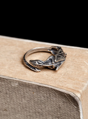 夸张复古朋克风立体动物高级戒指