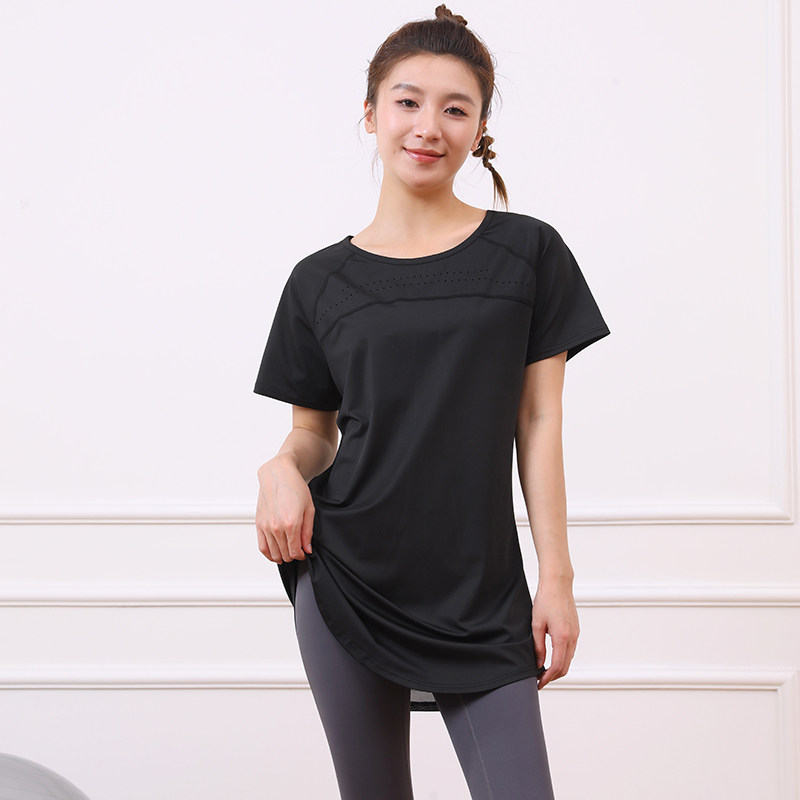 运动宽松短袖女中长款遮尴尬线瑜伽透气上衣高品质速干健身服大码,淘宝优惠券,粉丝福利购,淘宝优惠卷