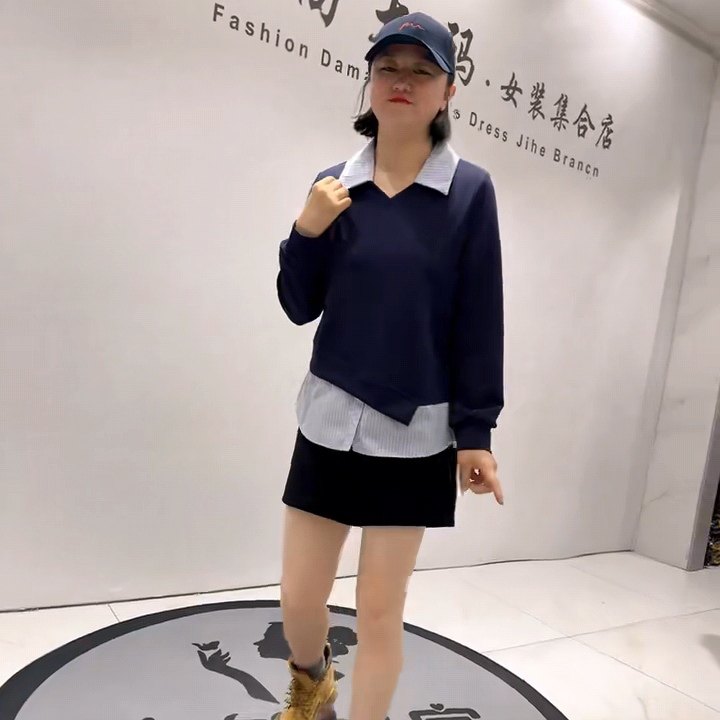 1095女权贵族春款新品设计感假两件衬衫料拼接罗密欧竖条减龄衫,淘宝优惠券,粉丝福利购,淘宝优惠卷