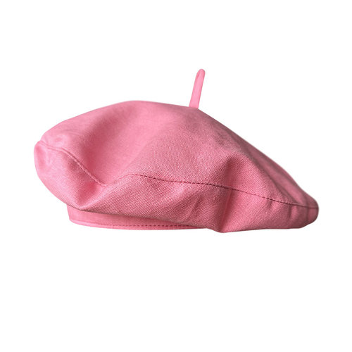 粉红色帽子少女心贝雷帽春夏新款韩版粉色画家帽文艺可爱蓓蕾帽潮 - 图2