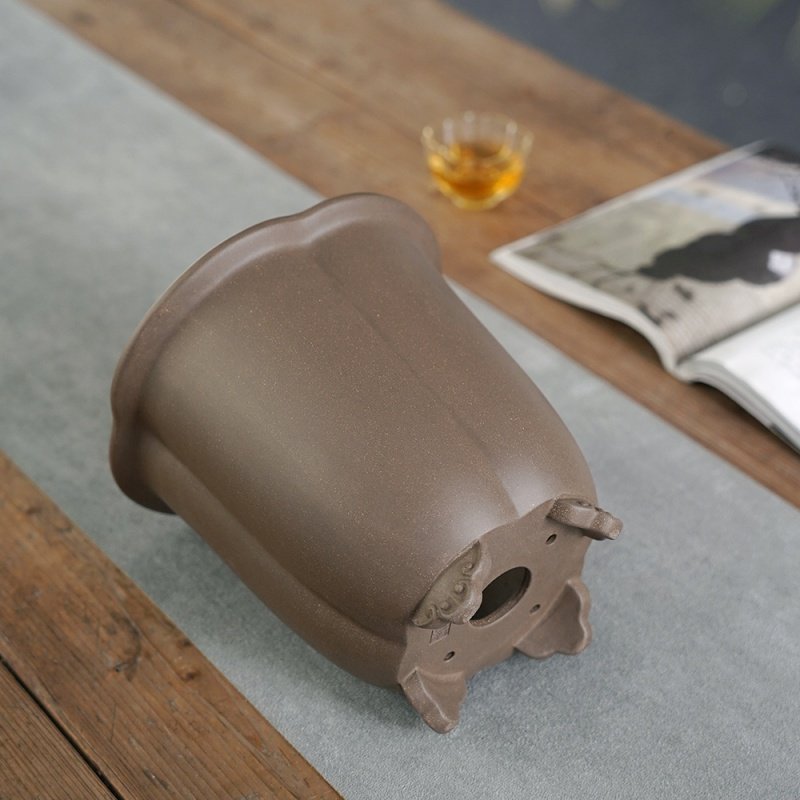 清香阁紫砂盆 手工云脚海棠口兰花盆 原矿老泥料古雅室内客厅花卉,淘宝优惠券,粉丝福利购,淘宝优惠卷