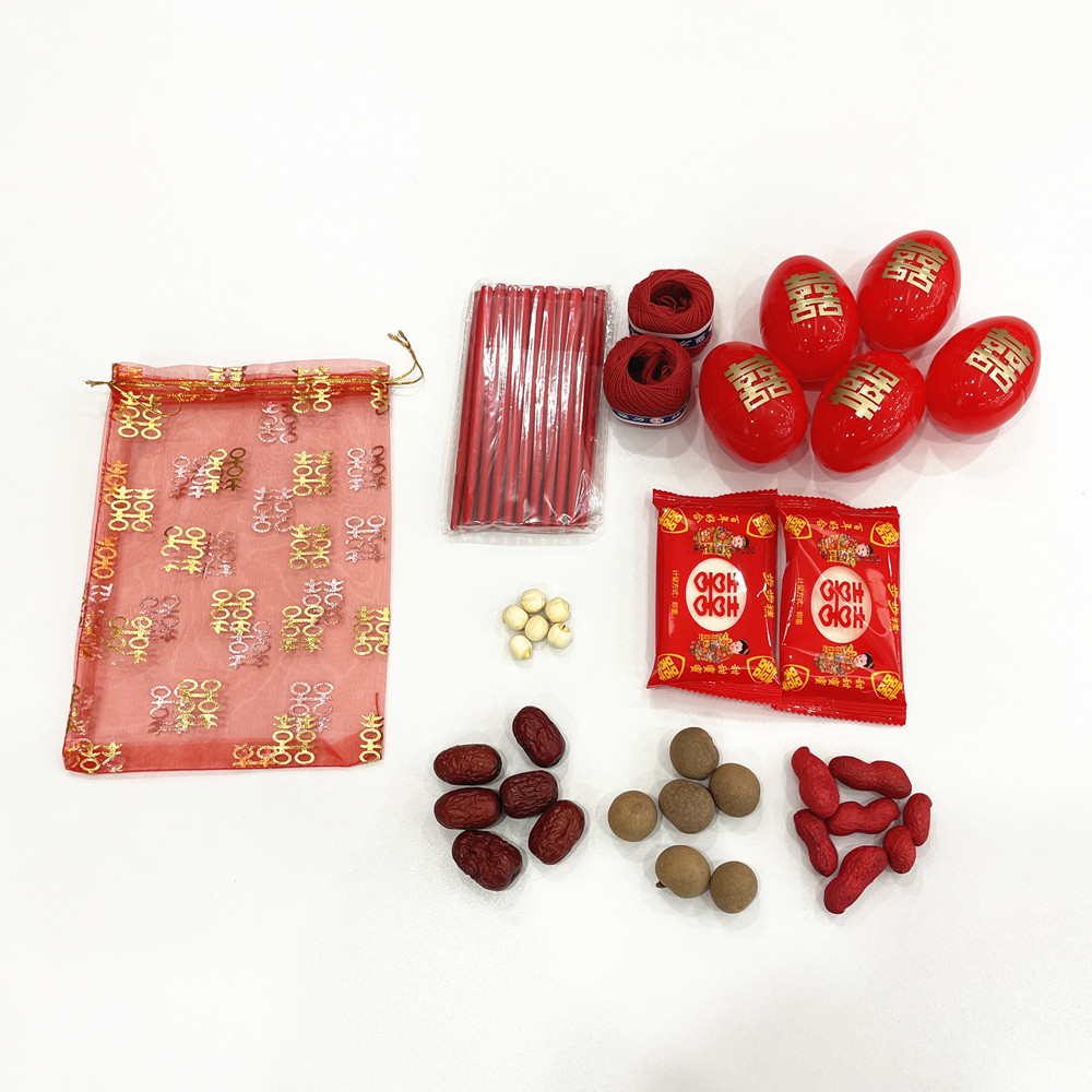 子孙桶内装干果套装婚庆用品搭配子桶短红筷子喜蛋壳早生贵子套装,淘宝优惠券,粉丝福利购,淘宝优惠卷