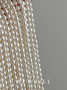 天然高光米珠14k包金珍珠项链