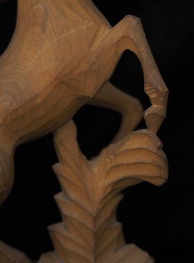 双子商店 孤品中古手工木雕骏马摆件 轻微划痕介意慎拍