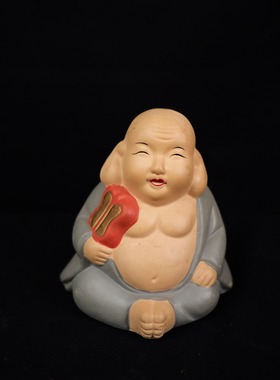 双子商店 孤品中古日本制彩色手绘七福神系列人物陶制装饰摆件