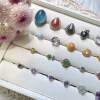 Collection of unique items, Gaohuotongtai, S925 sterling silver inlaid with gold, sun white crystal, amethyst, ocean blue colored gemstone ring