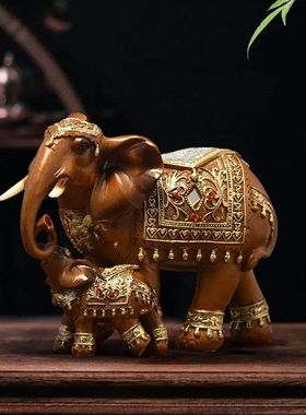 欧式大象树脂摆件仿玉象