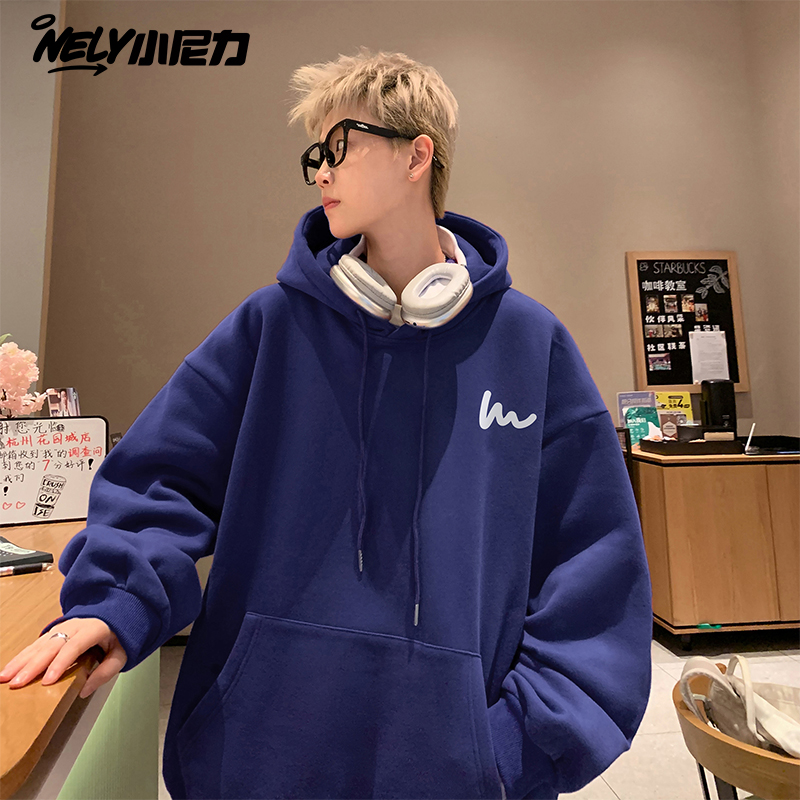 美式重磅卫衣男连帽春秋款2025新款青少年潮牌外套宽松大码上衣服 - 图1