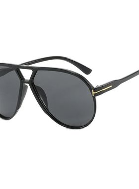 跨境字母T双梁大框蛤蟆镜新款复古太阳镜飞行员墨镜遮阳太阳眼镜