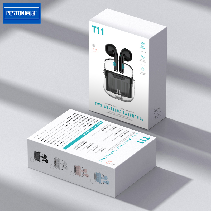佰通单双耳运动游戏通话听歌立体声透明充电仓TWS无线蓝牙耳机厂 - 图2