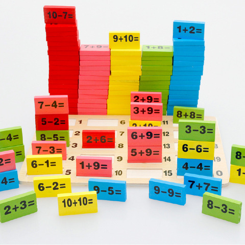 玩具运算积木多米诺骨牌木丸子儿童数字幼教数学套装木制早教益智 - 图2