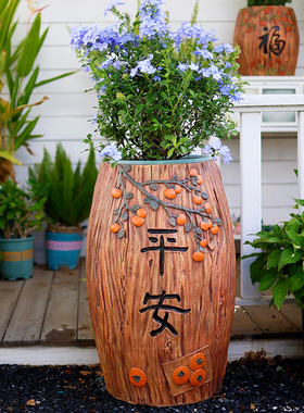 花园庭院露台家居客厅民宿中式创意植物种植花盆花器落地装饰摆件