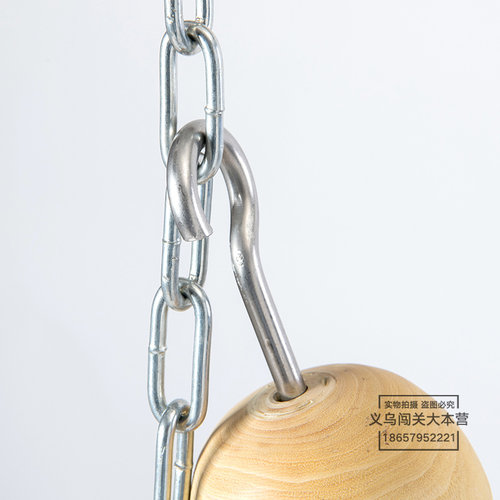 ninja 忍者健身 不锈钢勾直径7CM黄檀木球铁钩引体向上球攀岩球 - 图3