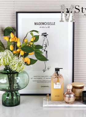 北欧风装饰画小托盘乳液蜡烛摆件