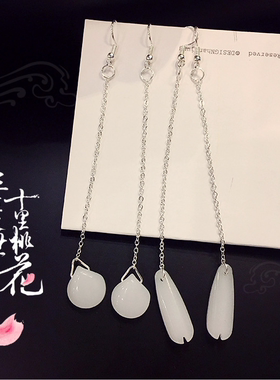 三生三世十里桃花耳环琉璃花瓣