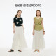 Gloria ສີຂາວ culottes Tencel ແອວສູງຂອງແມ່ຍິງ pants ຂາກ້ວາງ