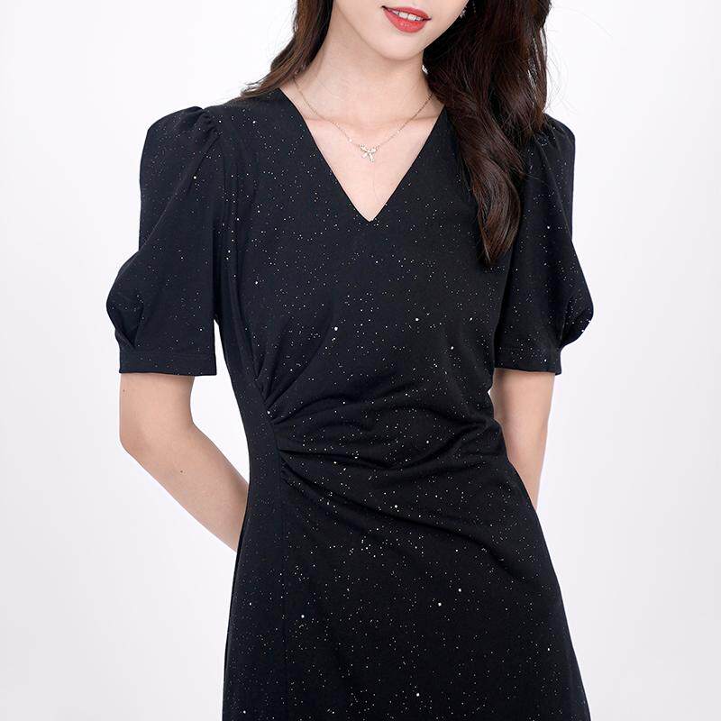 gloria /歌莉娅2022新品v领连衣裙 歌莉娅连衣裙