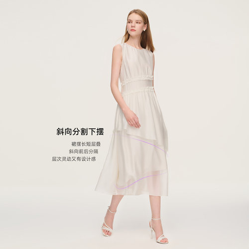 【妞妞专享】歌莉娅背心连衣裙女夏季巨好看荷叶边无袖裙子 - 图2