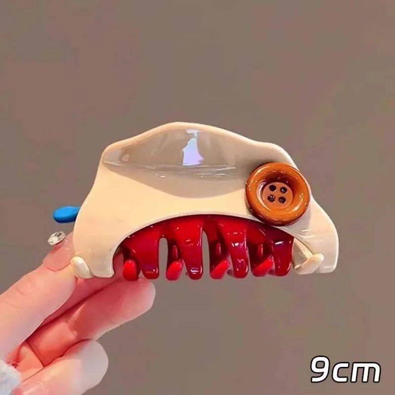 ins可爱卡通中号抓夹撞色镂空小狗抓夹女2025新款高级感鲨鱼夹,淘宝优惠券,粉丝福利购,淘宝优惠卷