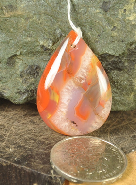 缟玛瑙挂件男女款毛衣链水滴吊坠