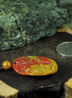 战国红玛瑙鲤鱼挂件毛衣链吊坠