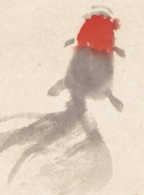 近现代风吴作人金鱼手稿水墨画