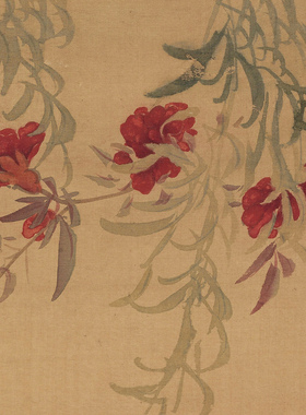 新品清马元驭落花游鱼高清微喷复制风景花鸟鱼虫国画装饰画挂饰画