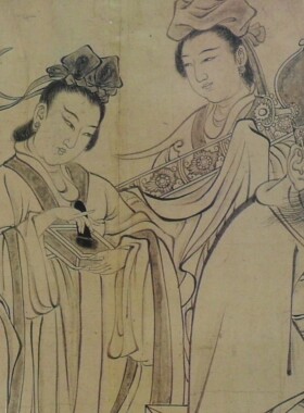 1:1唐吴道子 送子天王图卷又称释迦降生图古字画白描高清微喷复制