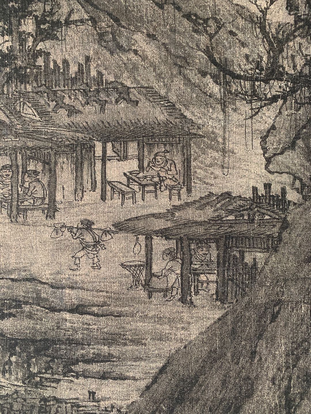 北宋李成《晴峦萧寺图》山水国画艺术微喷装饰画56X111.4复制临摹 - 图2