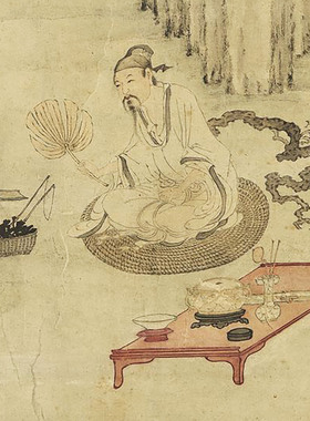 煎茶图水墨人物国画装饰画